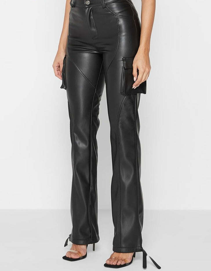 Villa Blvd Luxury Pocket Cargo Leather Pants