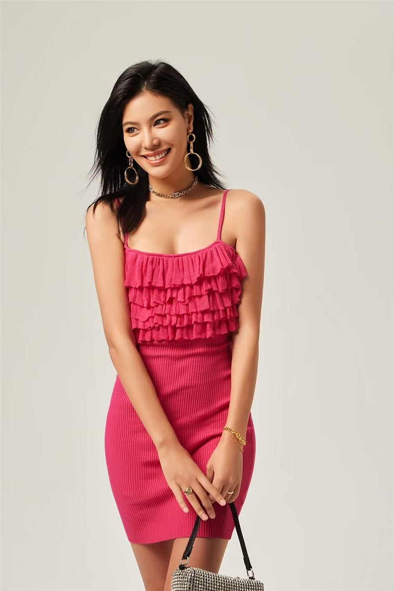 Villa Blvd Ruffle Petal Knit Dress ☛ Multiple Colors Available ☚