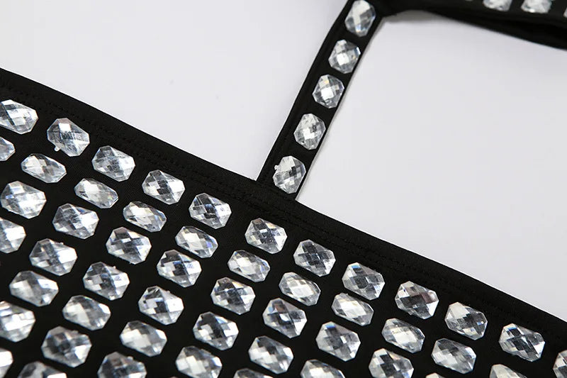 Villa Blvd Vintage Rhinestone Halter Tank Top