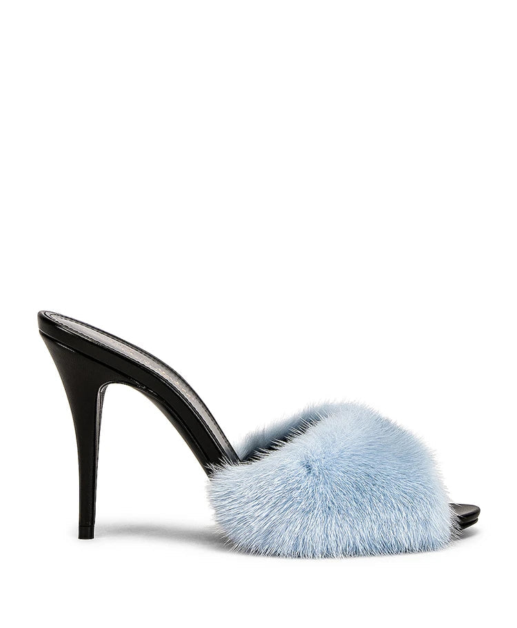 Villa Blvd Mongolian Mink Fur Mules ☛ Multiple Colors Available ☚