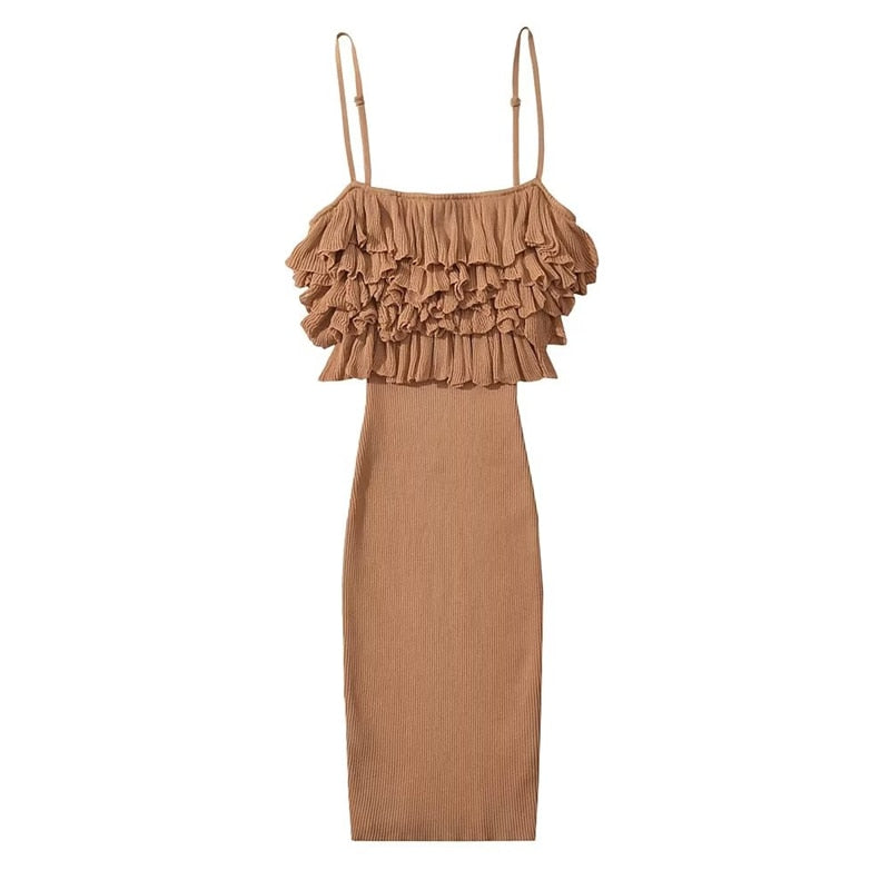 Villa Blvd Ruffle Petal Knit Dress ☛ Multiple Colors Available ☚