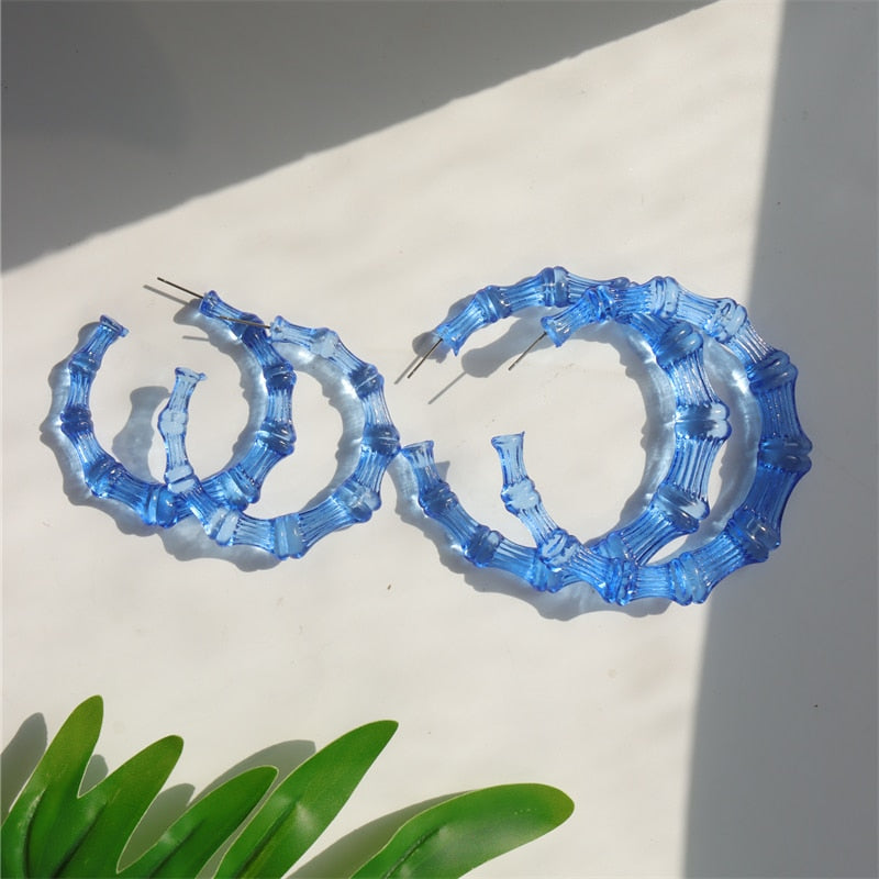 Villa Blvd Transparent Bamboo Earrings ☛ Multiple Colors Available ☚