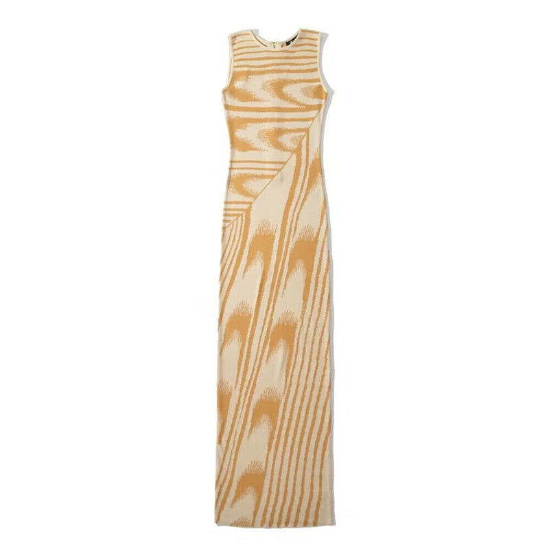 Villa Blvd Knitted Abstract Maxi Dress ☛ Multiple Colors Available ☚