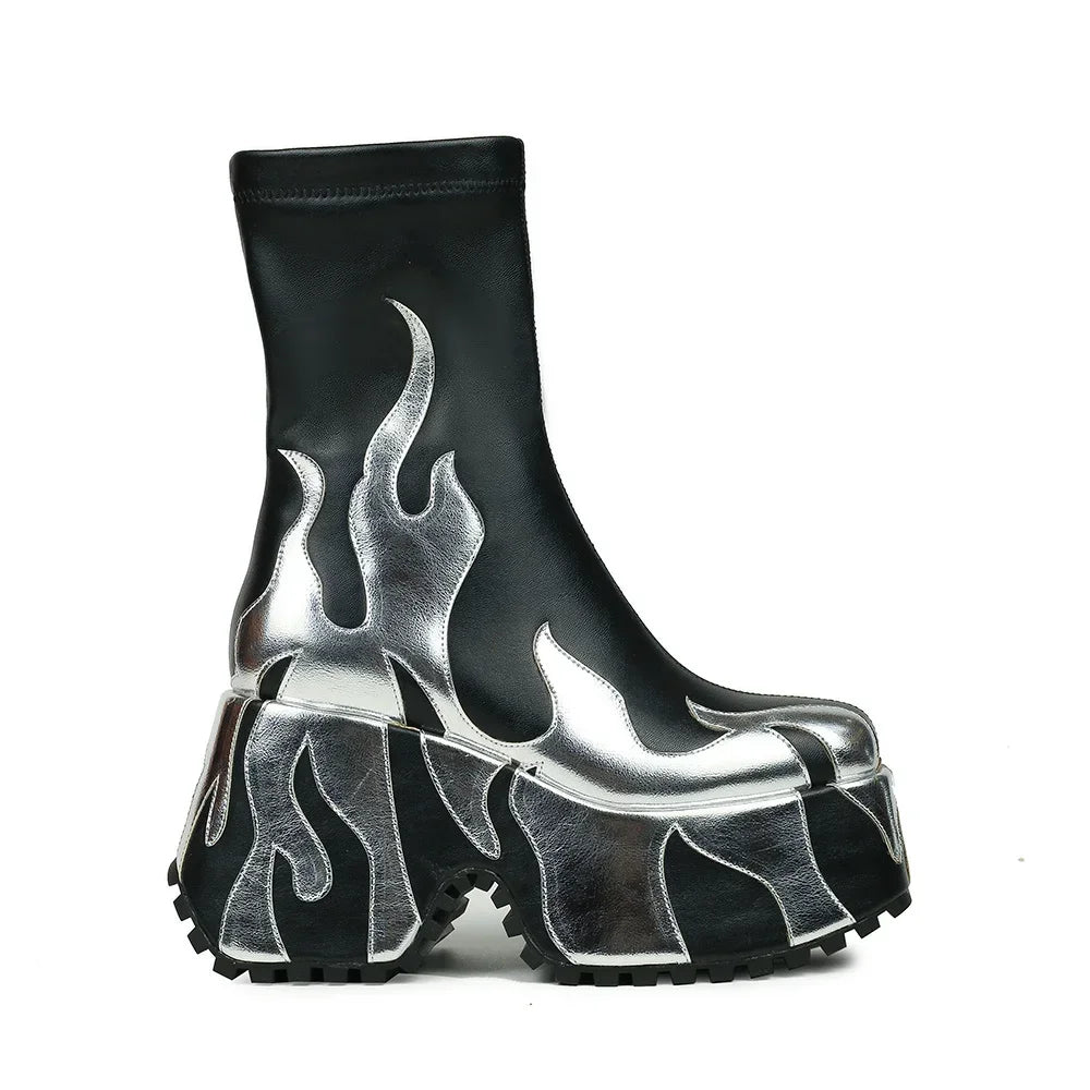 Villa Blvd Flame Platform Boots ☛ Multiple Colors Available ☚