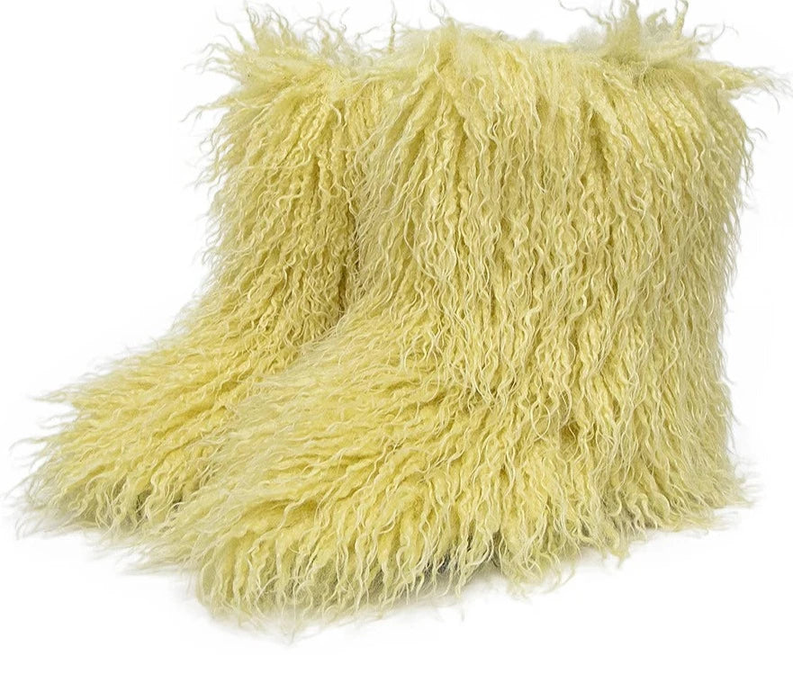 Villa Blvd Furry Mongolian Faux Fur Boot ☛ Multiple Colors Available ☚