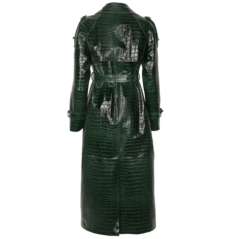 Villa Blvd Leather Serpentine Trench Coat ☛ Multiple Colors Available ☚