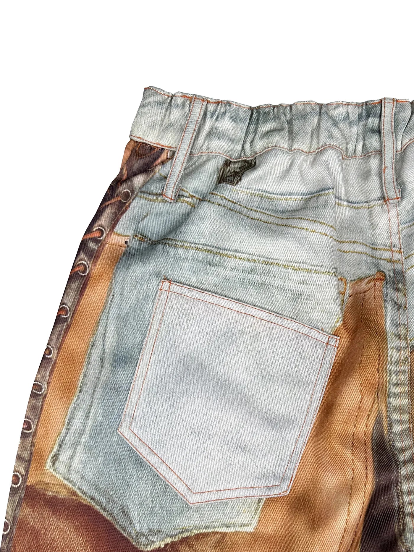 Villa Blvd Abstract Print Denim Pants