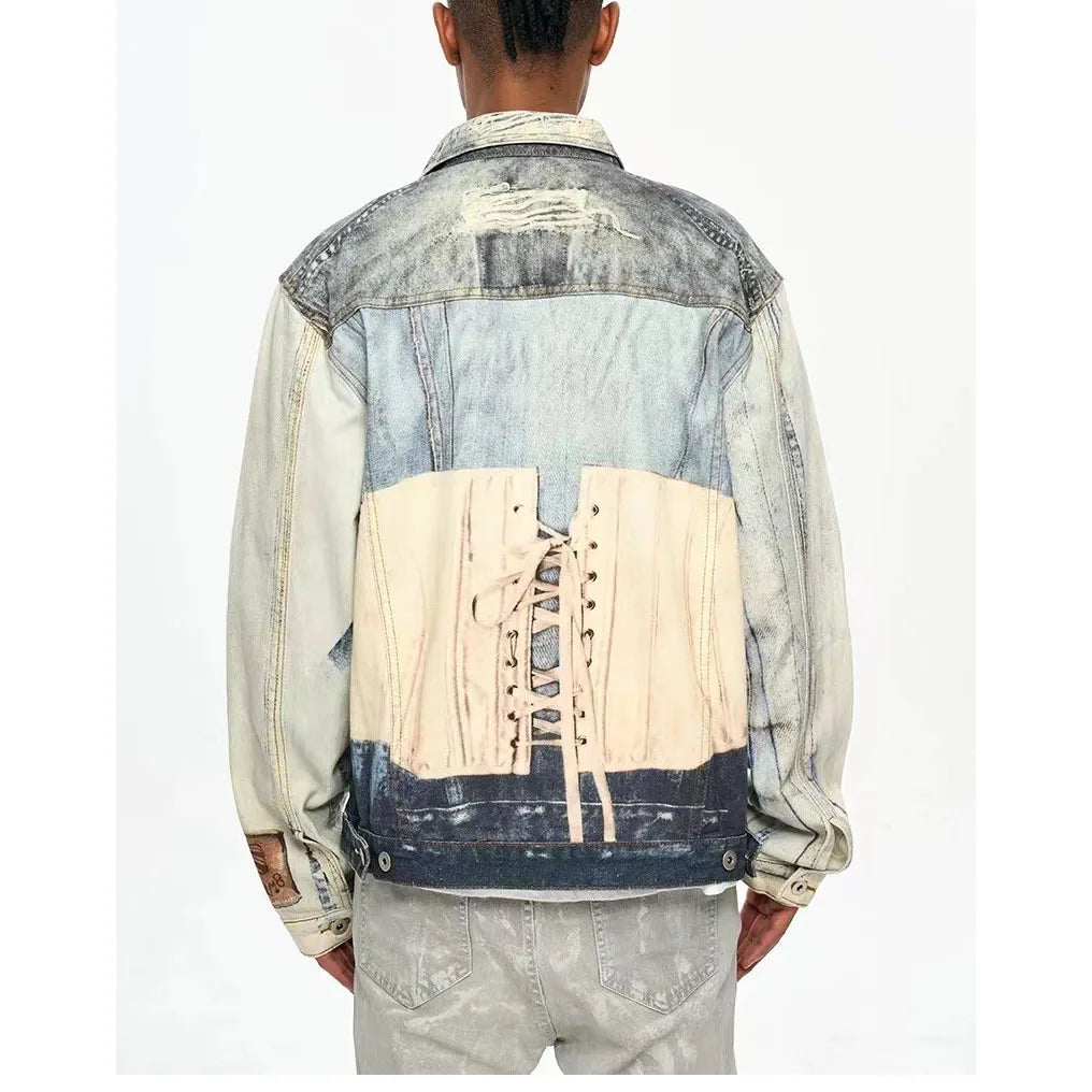 Villa Blvd Contrast Panel Denim Jacket