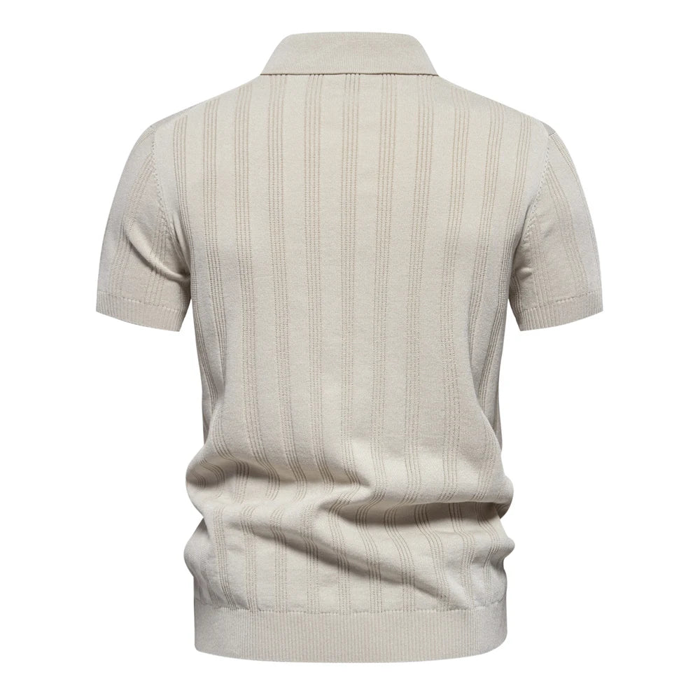 Villa Blvd Ribbed Knit Textured Polo Shirts ☛ Multiple Colors Available ☚