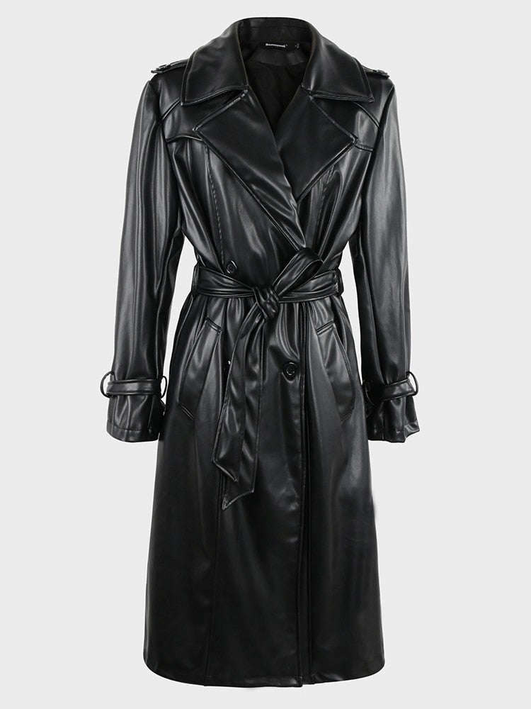 Villa Blvd Ǝntourage Longue Leather Trench Coat ☛ Multiple Colors Available ☚