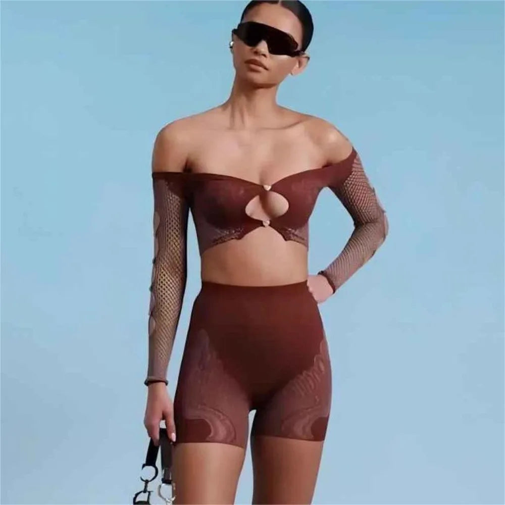 Villa Blvd Carrie Lace Crop Top + Shorts Set ☛ Multiple Colors Available ☚