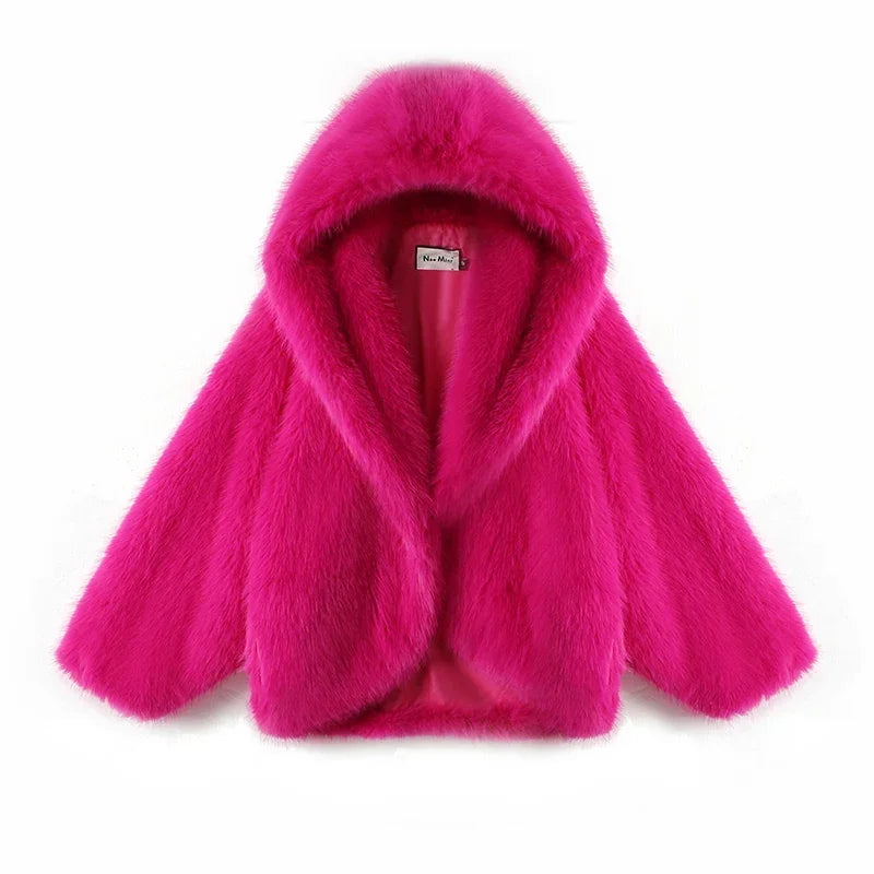 Villa Blvd Fluffy Fur Hooded Coat ☛ Multiple Colors Available ☚