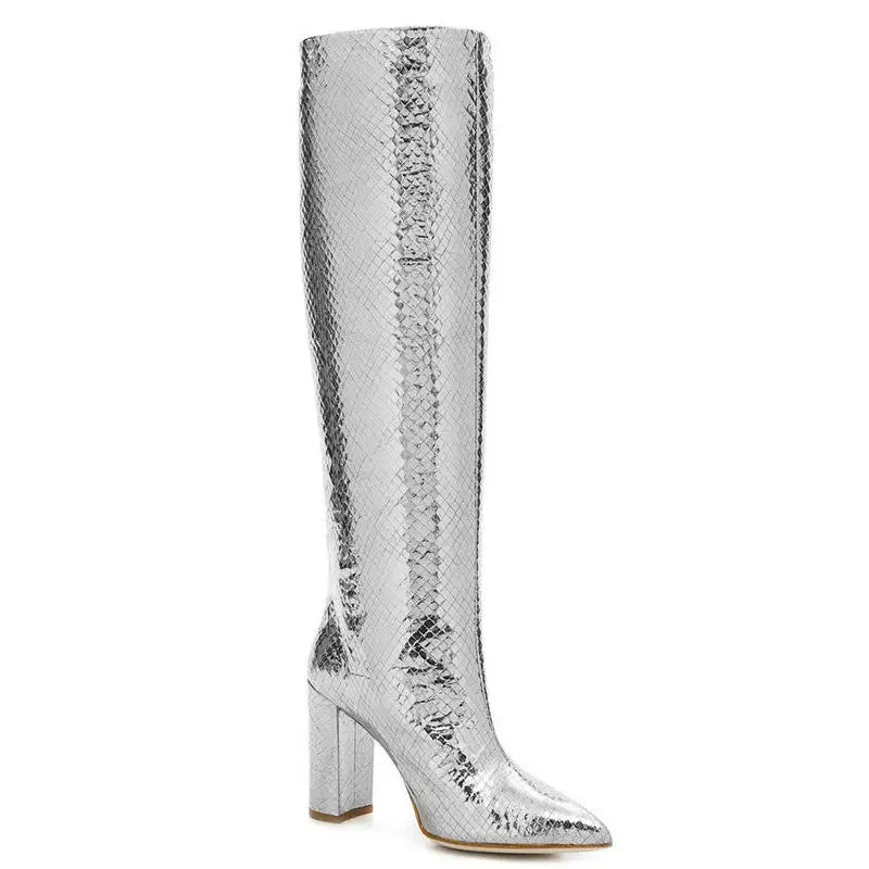 Villa Blvd Metallic Cobra Boots  ☛ Multiple Colors Available ☚