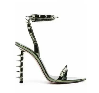 Villa Blvd Spike Studded Ankle Strap Sandals ☛ Multiple Colors Available ☚