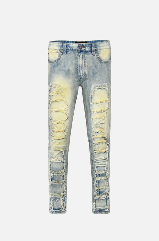Villa Blvd Distressed Cut Denim Jeans