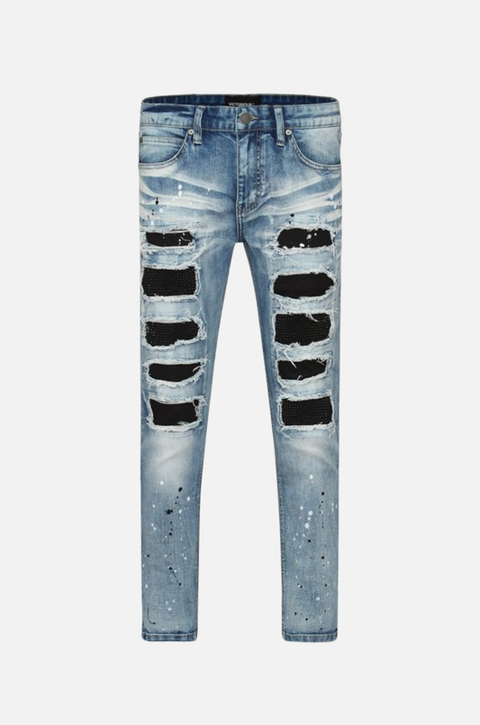 Villa Blvd Paint Patchwork Denim Jeans