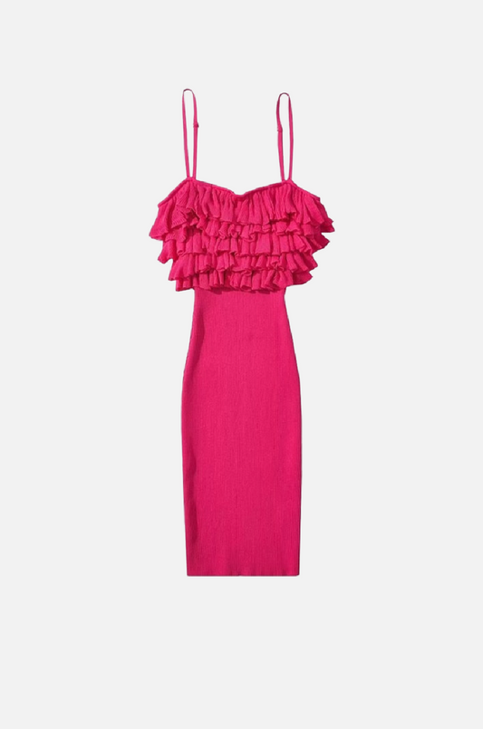 Villa Blvd Ruffle Petal Knit Dress ☛ Multiple Colors Available ☚
