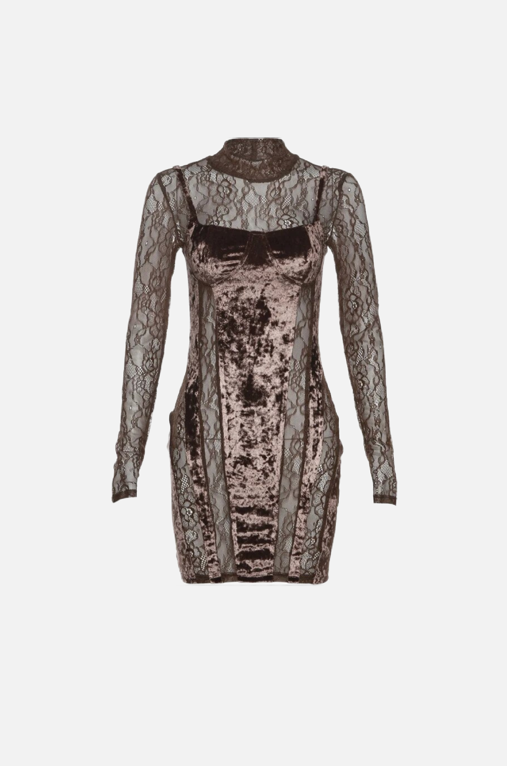 Villa Blvd Lace Velvet Bodycon Dress