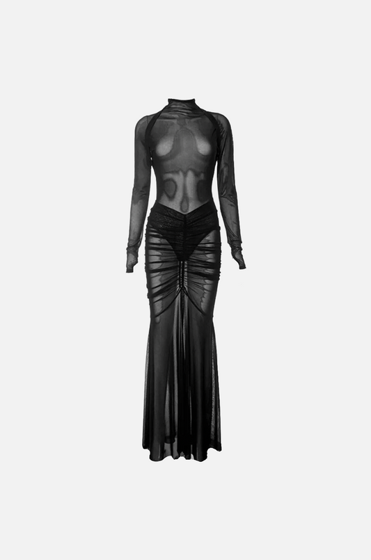 Villa Blvd Metallic Bodysuit + Feather Skirt Set Large / Orange