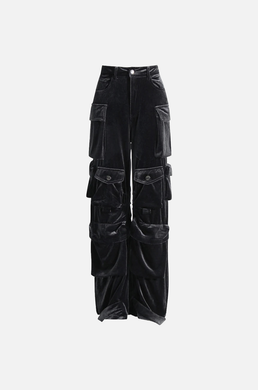 Villa Blvd Velvet Cargo Pocket Pants ☛ Multiple Colors Available ☚