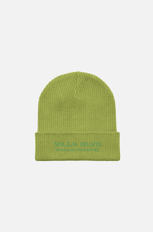 Villa Blvd Made in Paradise Organic Beanie - Lime