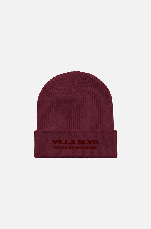 Villa Blvd Made in Paradise Organic Beanie - Maroon