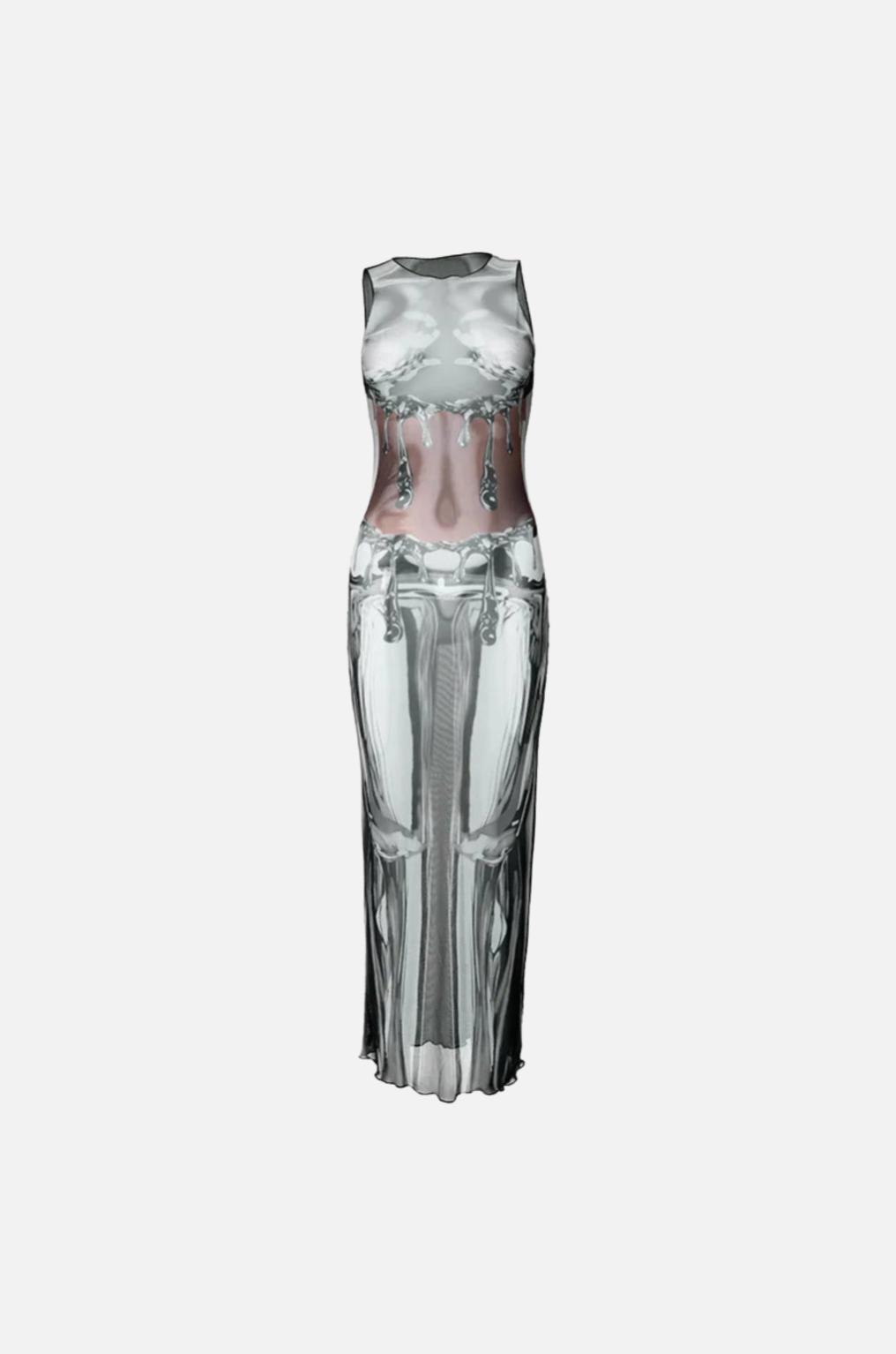 Villa Blvd 3D Drip Mesh Maxi Dress