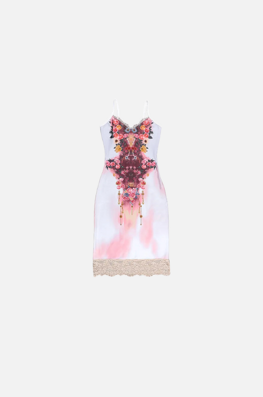 Villa Blvd Lace Trim Floral Dress