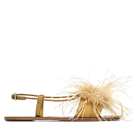 Villa Blvd Feather Decor Sandals