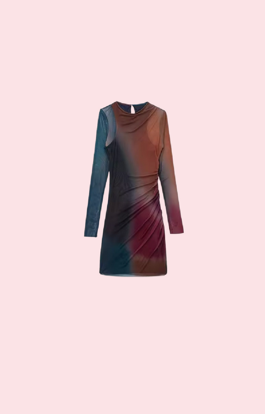 Villa Blvd Mesh Ombre Dress