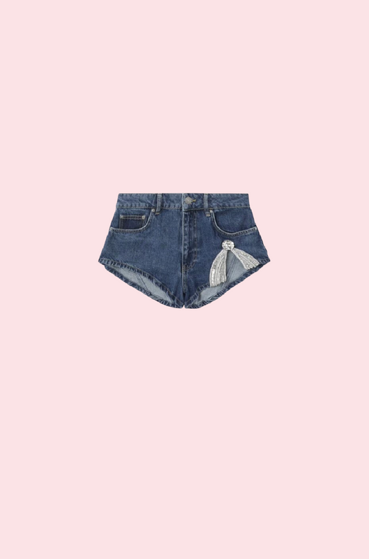 Villa Blvd High Hearts Denim Shorts