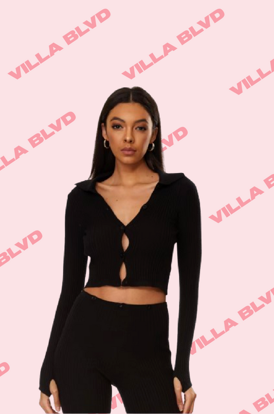 Villa Blvd Knitted Rib Button Set