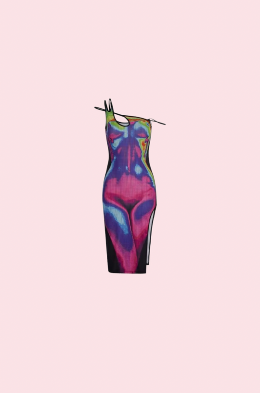 Villa Blvd 3D Abstract Bodycon Dress