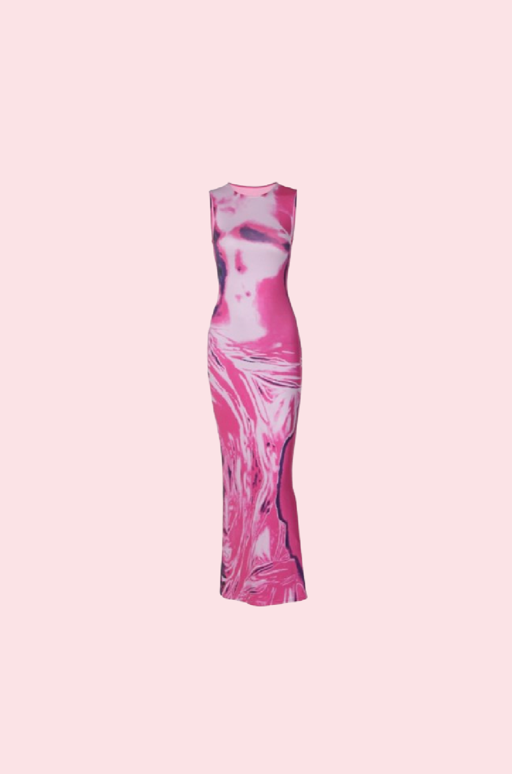 Villa Blvd Abstract Bodycon Maxi Dress