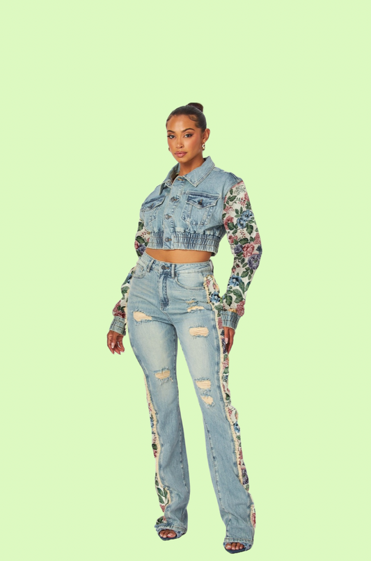 Villa Blvd ƎDEN Tapestry Blossom Denim