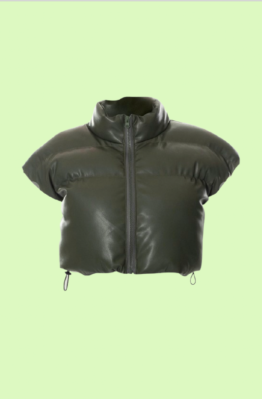 Villa Blvd ƎDEN Leather Vine Puff Jacket