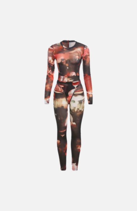 Villa Blvd Oil Paint Canvas Jumpsuit