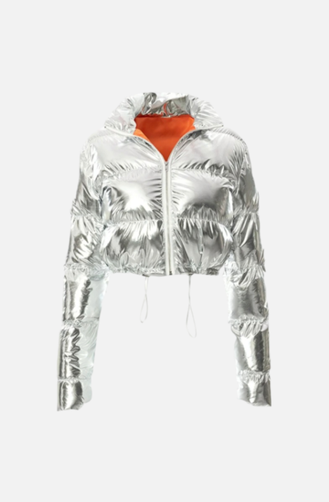 Villa Blvd Glossy Puffer Cropped Jacket