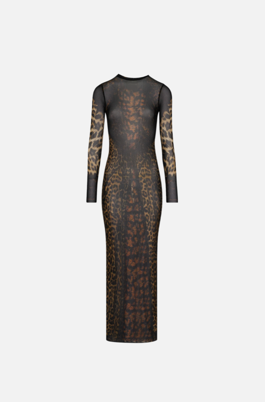 Villa Blvd Leopard Tulle Maxi Dress