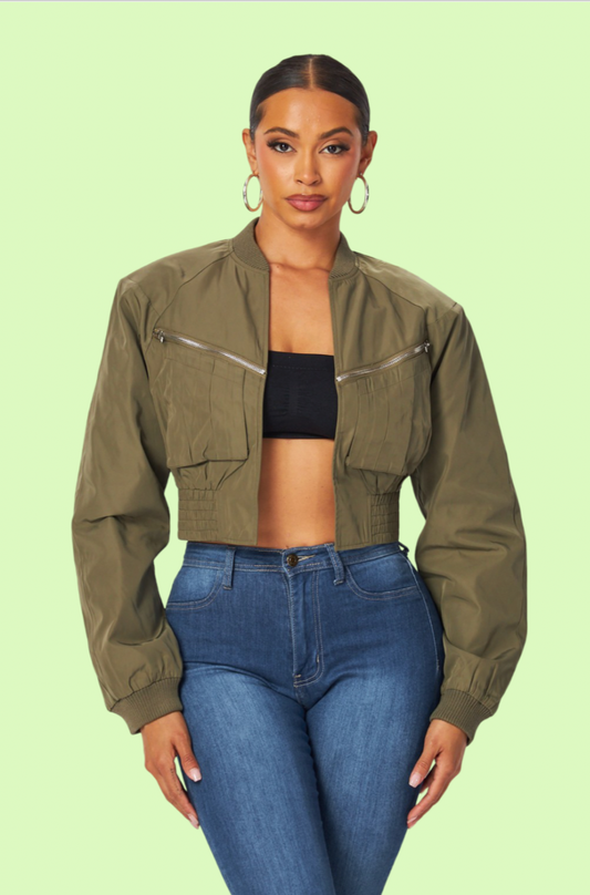Villa Blvd ƎDEN Cropped Nylon Bomber Jacket ☛ Multiple Colors Available ☚