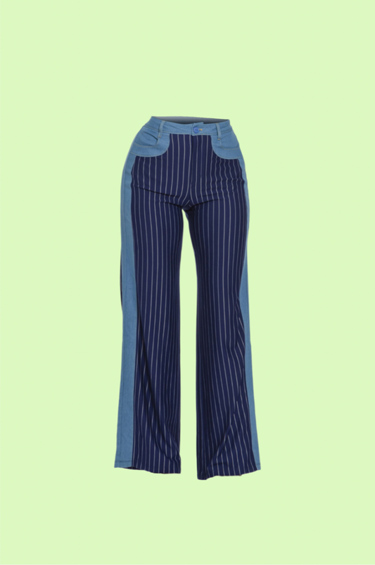 Villa Blvd ƎDEN Ponti & Denim Striped Pants ☛ Multiple Colors Available ☚