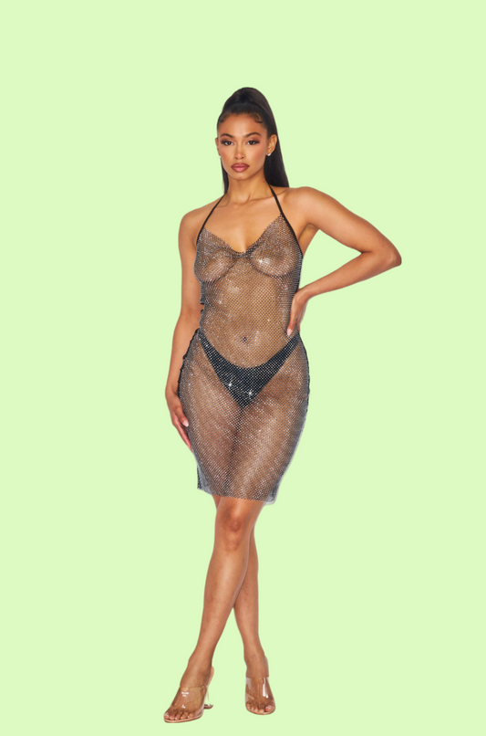 Villa Blvd ƎDEN Diamond Sheer Fishnet Dress ☛ Multiple Colors Available ☚