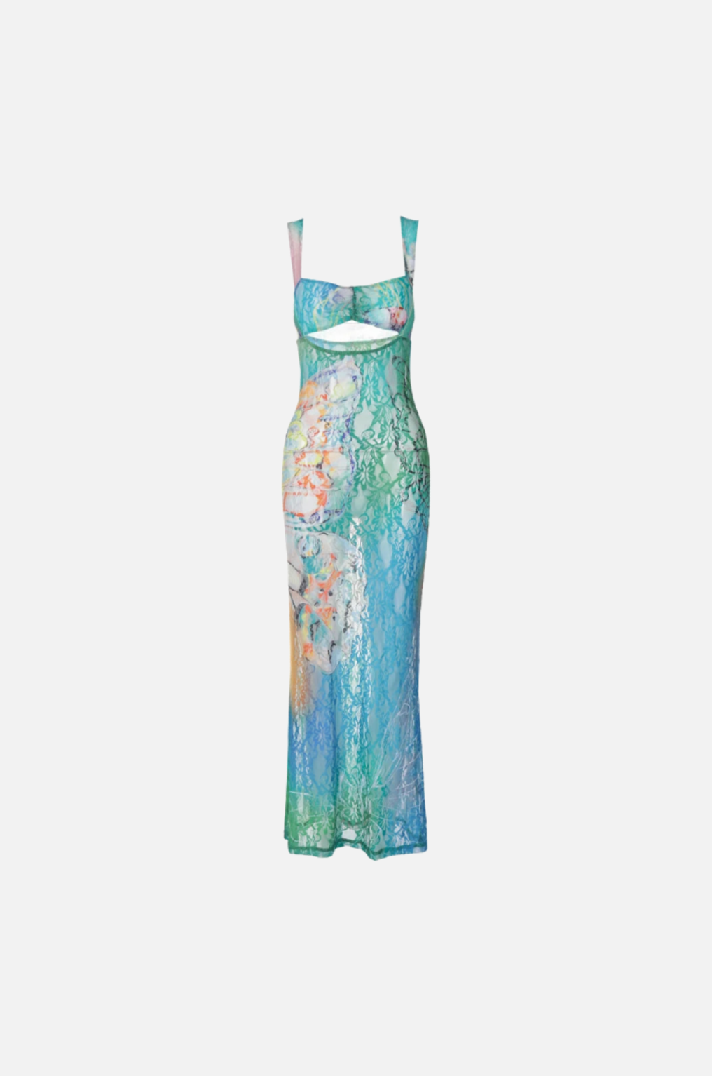 Villa Blvd Lace Camisole Maxi Dress Green / M