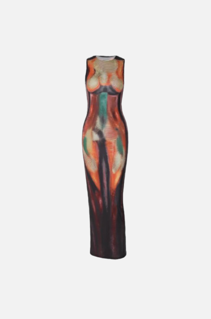 Villa Blvd Abstract Heat Maxi Dress