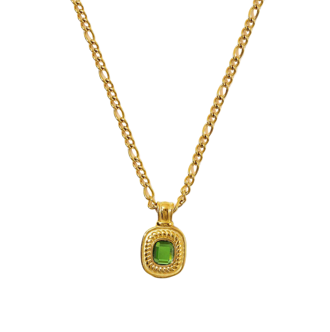 Villa Blvd 18K Gold Plated Jeweled Pendant Necklace ☛ Multiple Colors Available ☚