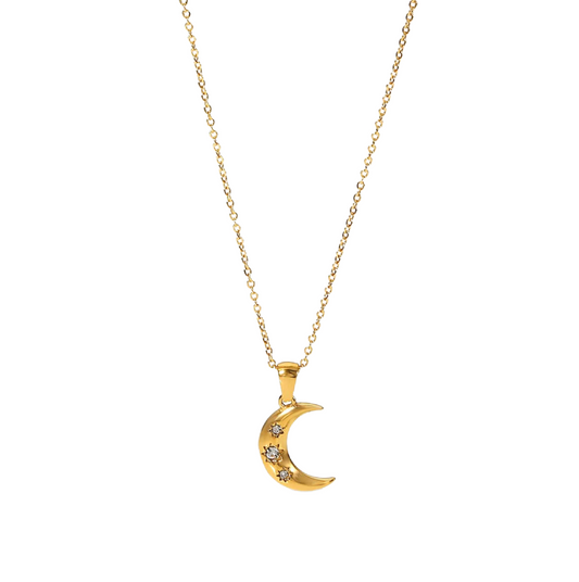 Villa Blvd 18K Gold Plated Moon Pendant Necklace