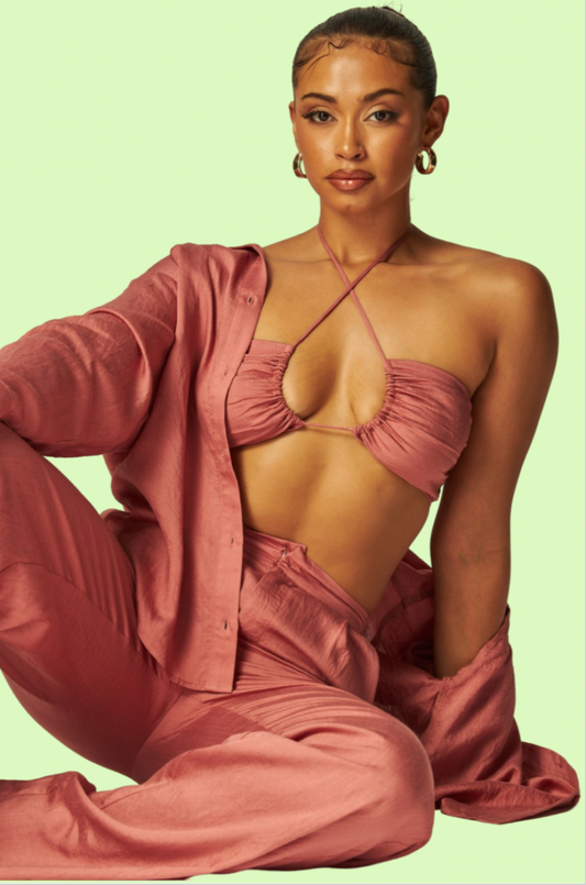 Villa Blvd ƎDEN Rayon Tied Pants Set