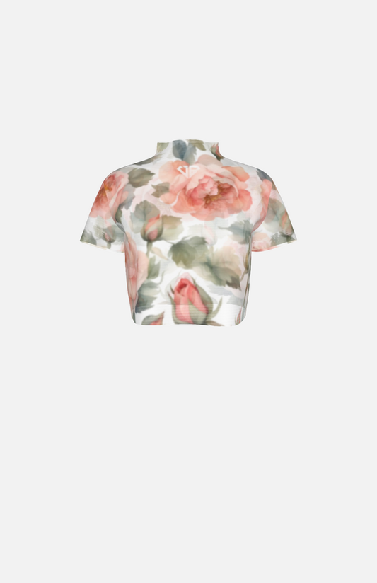 Villa Blvd ⱯPEX Diamond Blush Floral Accent Crop Top