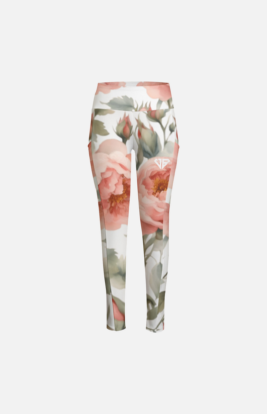 Villa Blvd ⱯPEX Diamond Blush Floral Accent Leggings