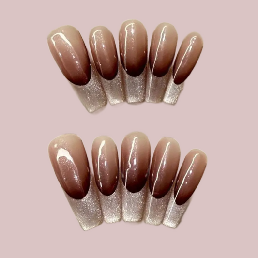 Villa Blvd Gradient Cat-Eye French Tip Glow Set ☛ Multiple Sizes Available ☚